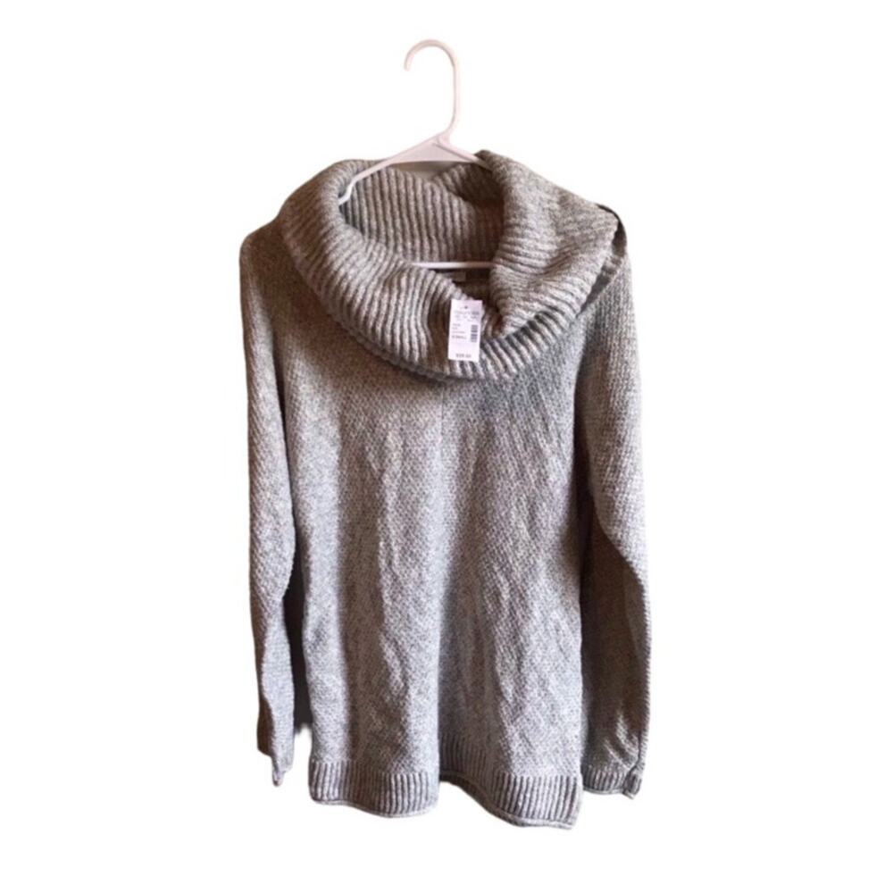 Maurices Cowl Neck Gray Oversized Chunky Sweater Sz XS (can fit multiple sizes)